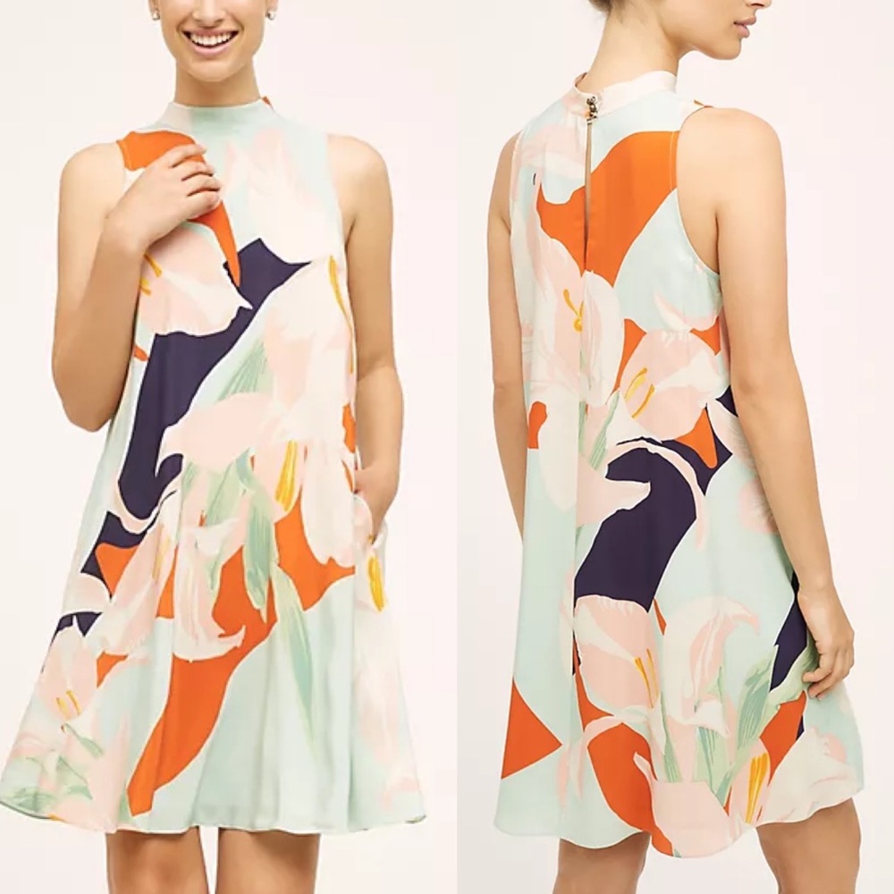 MAEVE LES FAUVES SILK TRAPEZE DRESS SIZE XSP